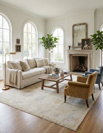 8' 10 x 11' 6 Hand Knotted Oushak Wool Rug