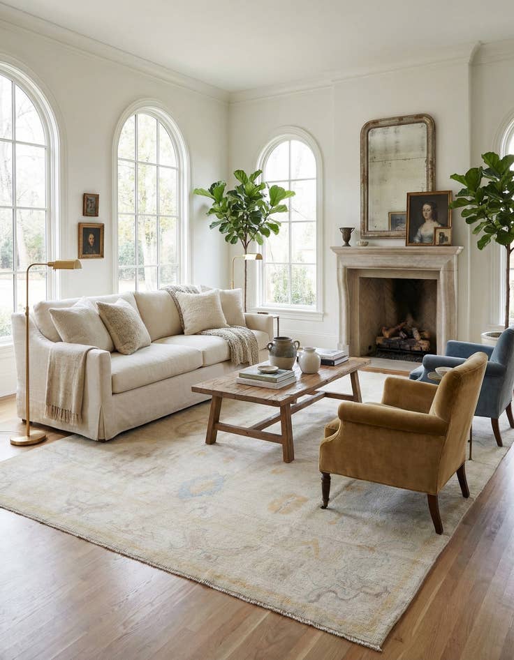 Detail image of 8' 10 x 11' 6  Hand Knotted Oushak Wool Rug