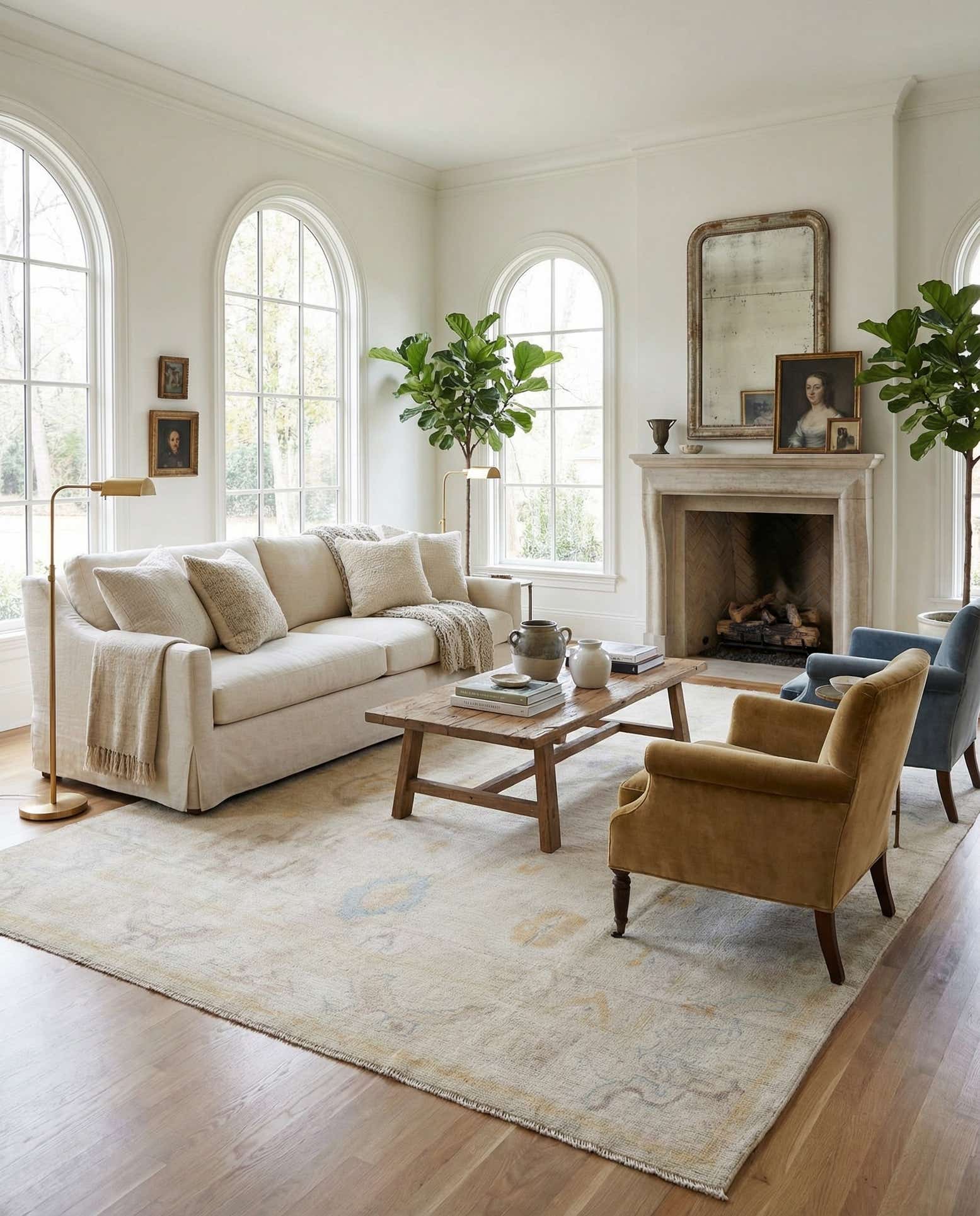 8' 10 x 11' 6 Hand Knotted Oushak Wool Rug