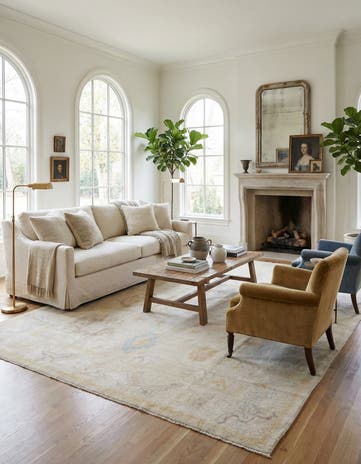 8' 10 x 11' 6 Hand Knotted Oushak Wool Rug