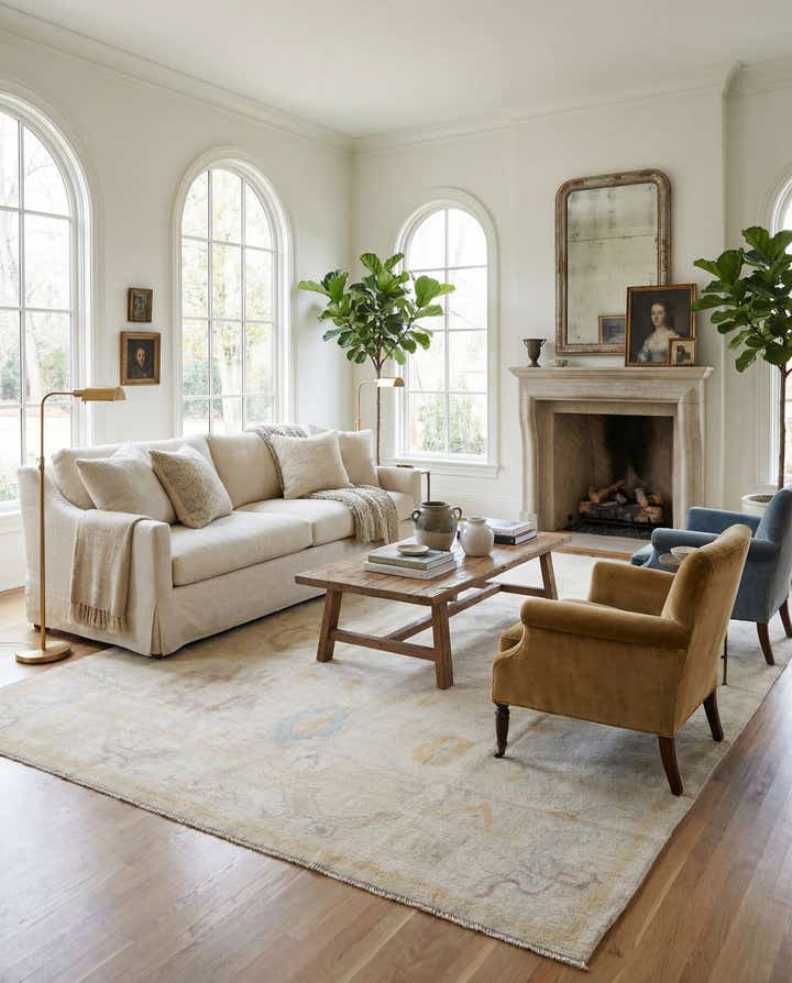 8' 10 x 11' 6 Hand Knotted Oushak Wool Rug