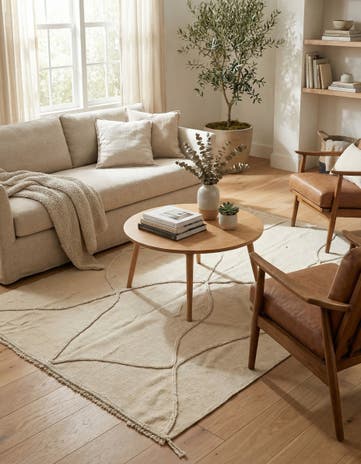 4' 8 x 6' 10 Hand Knotted Moroccan Wool Rug