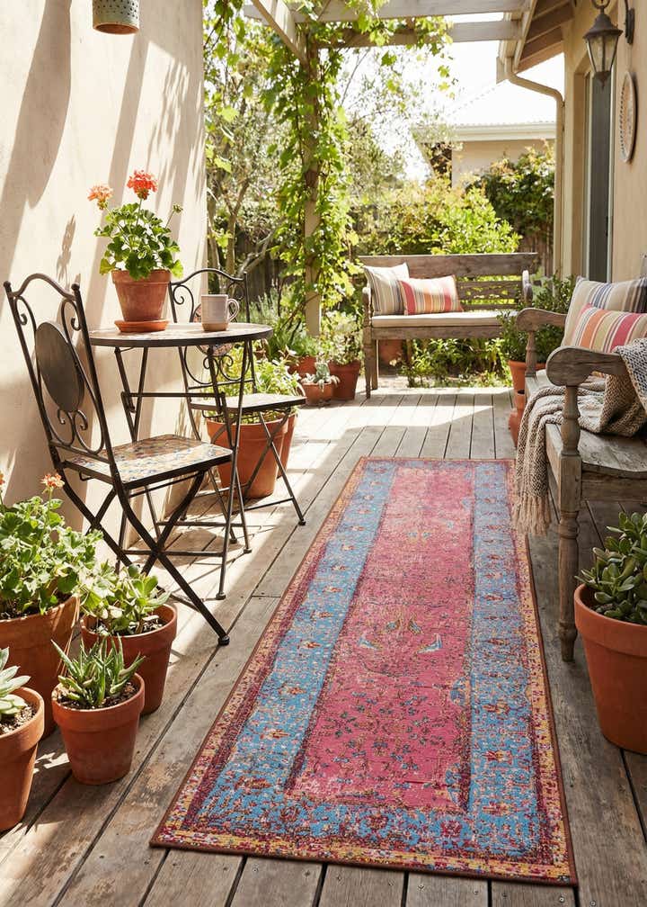 2' x 8' Easy-Clean Traditional Indoor / Outdoor Runner Rug