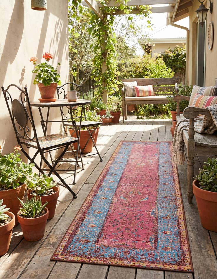 Detail image of 2' x 8' Easy-Clean Traditional Indoor / Outdoor Runner Rug
