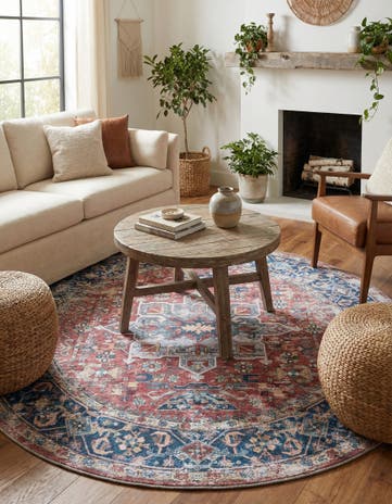 6' x 6' Washable Yara Round Rug