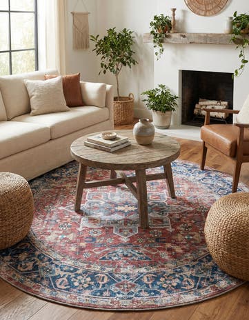 6' x 6' Washable Yara Round Rug