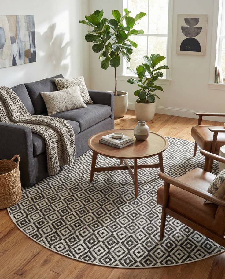 Detail image of 7' 10 x 7' 10 Easy-Clean Jill Zarin Costa Rica Indoor / Outdoor Round Rug