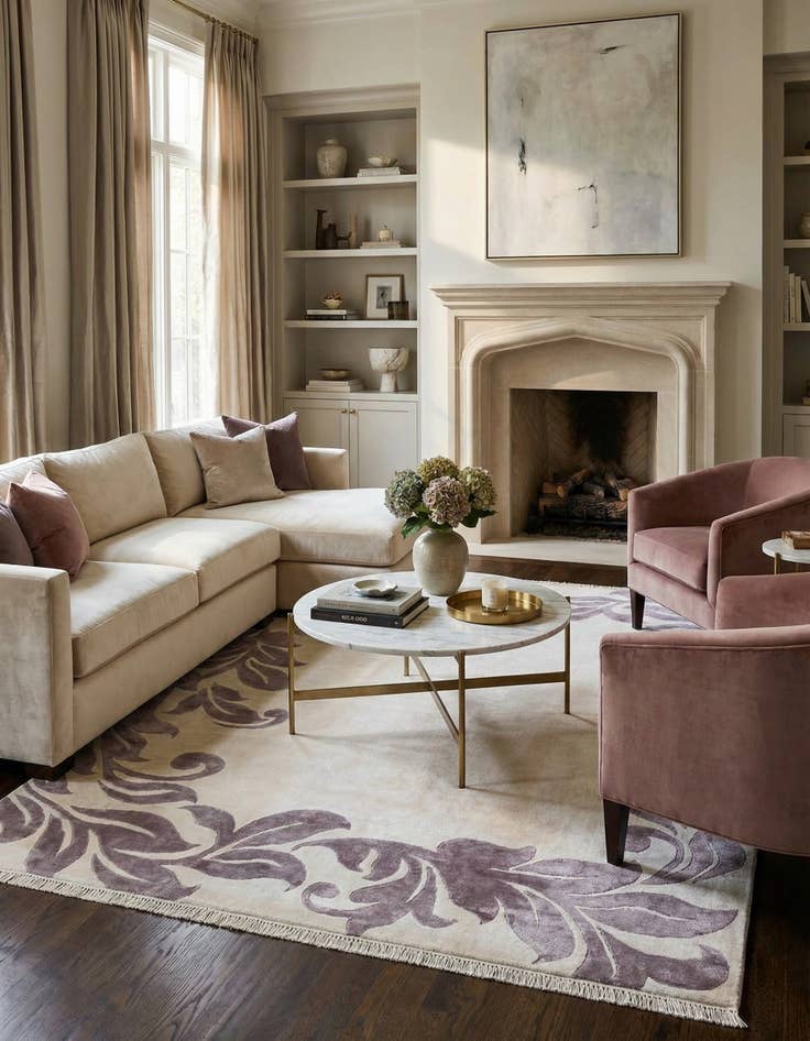 Detail image of 5' 9 x 8'  Hand Knotted Darya Wool Rug