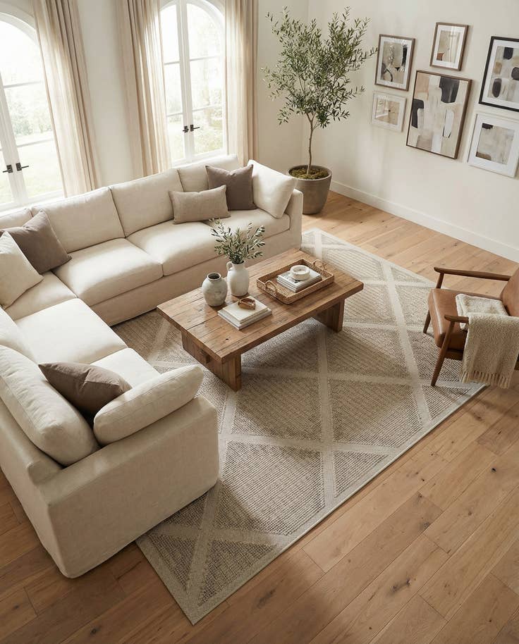 Detail image of 10' x 14' 1 Easy-Clean Lattice Indoor / Outdoor Rug