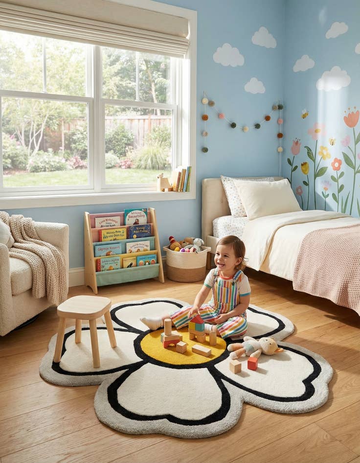 Detail image of 4' 1 x 4' 1 Playtime Kids Wool Freeform Rug