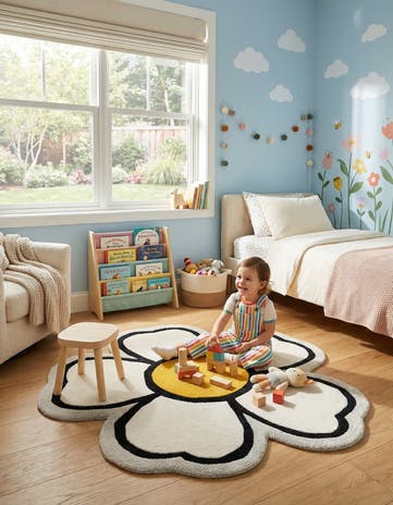 4' 1 x 4' 1 Playtime Kids Wool Freeform Rug