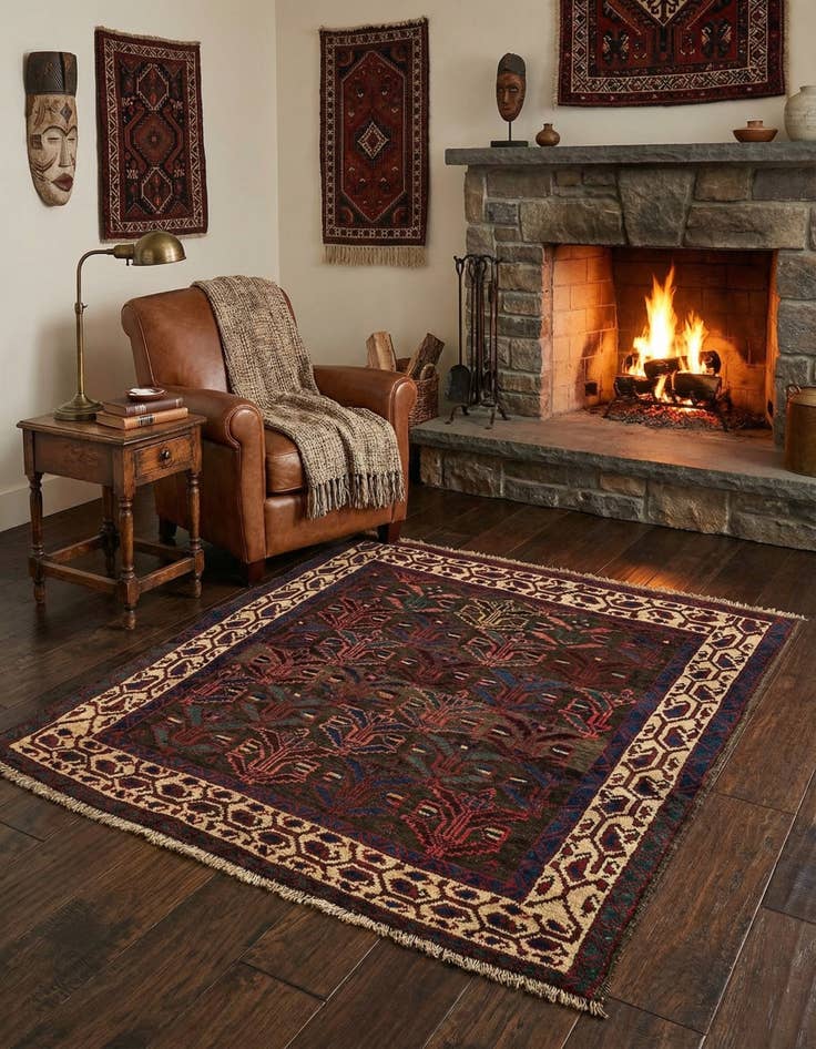 Detail image of 4' 2 x 4' 3 Saudjboulag Square Rug