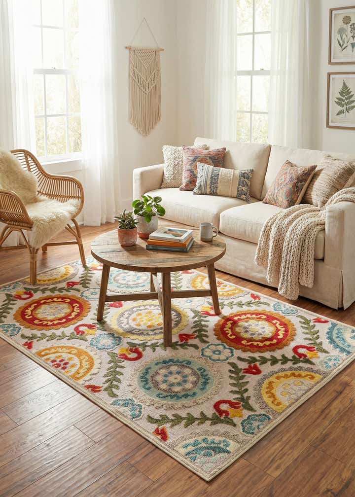 5' 3 x 8' Easy-Clean Casablanca Indoor / Outdoor Rug