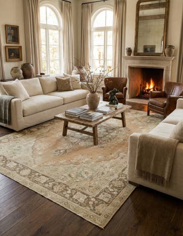 9' 8 x 12' 7 Hand Knotted Ultra Vintage Persian Wool Rug