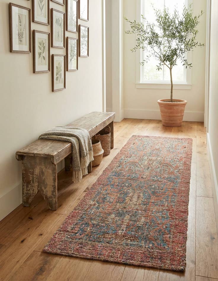 Detail image of 2' 2 x 8' Chenille Jute Runner Rug
