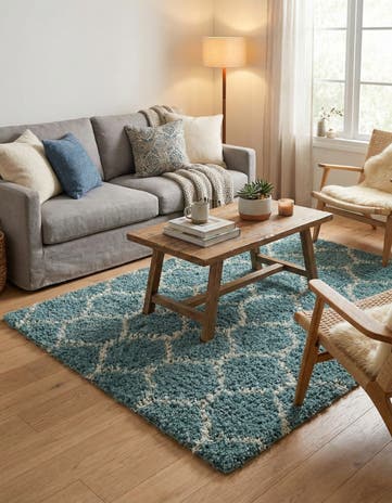 5' 3 x 5' 3 Lattice Shag Square Rug