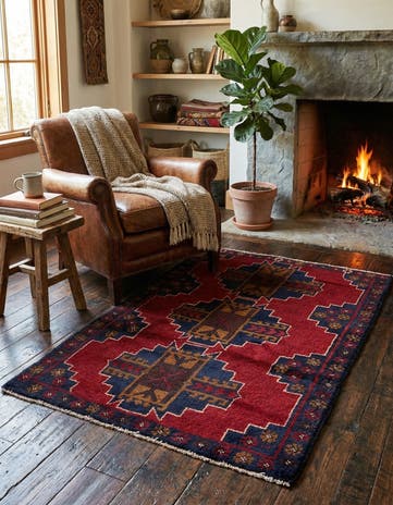 3' x 4' 5 Hand Knotted Balouch Persian Wool Rug