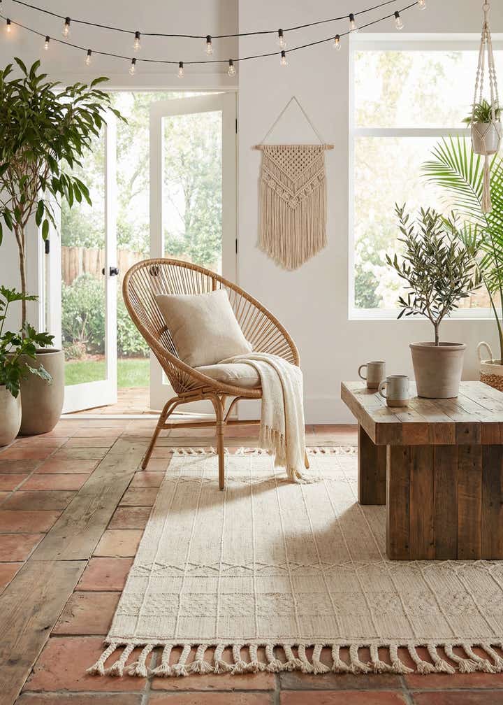 5' 1 x 8' Easy-Clean Eco Bohemian Indoor / Outdoor Rug
