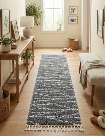 Gray Serenity Shag Runner Rug
