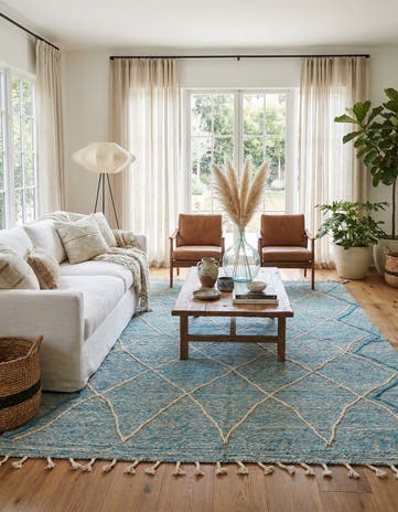 6' 6 x 10' Hand Knotted Moroccan Wool Rug