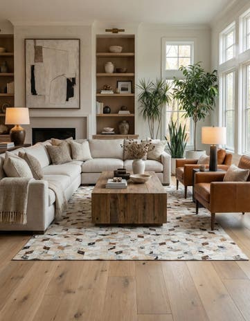 5' x 8' Cowhide Leather Rug