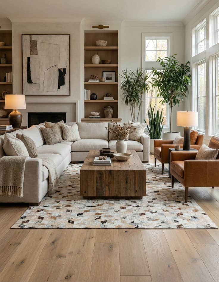 Detail image of 5' x 8' Cowhide Leather Rug