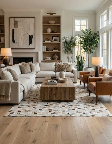 5' x 8' Cowhide Leather Rug