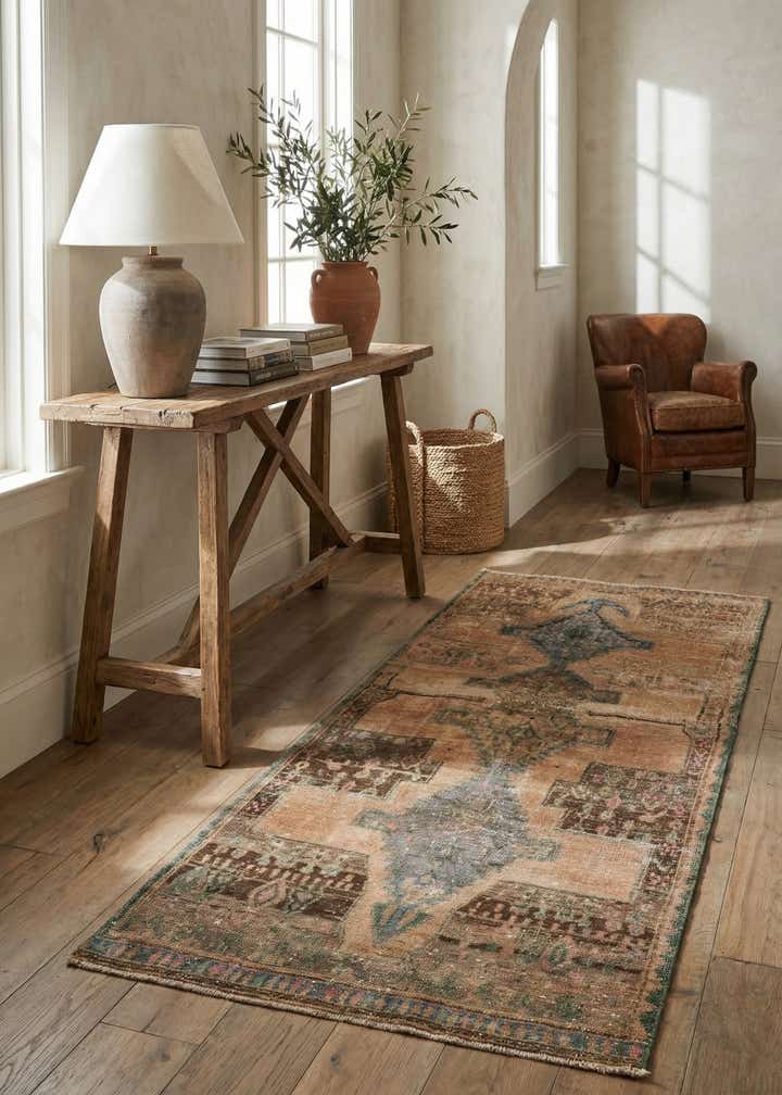 3' 1 x 7' 1 Hand Knotted Ultra Vintage Persian Wool Runner Rug