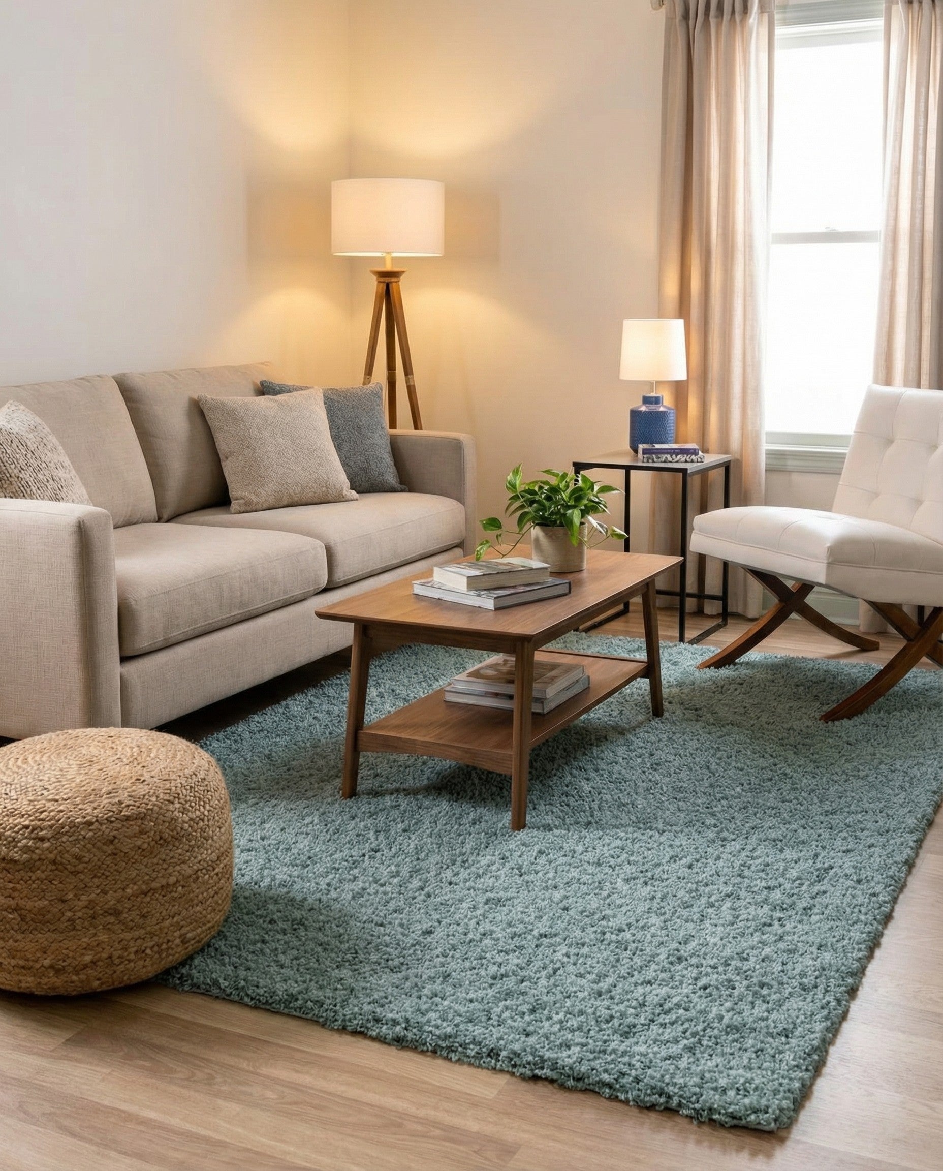  7' x 10' Solid Shag Rug