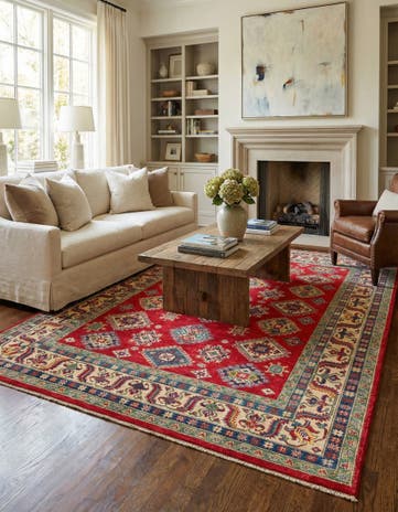 6' 8 x 9' 10 Hand Knotted Kazak Rug
