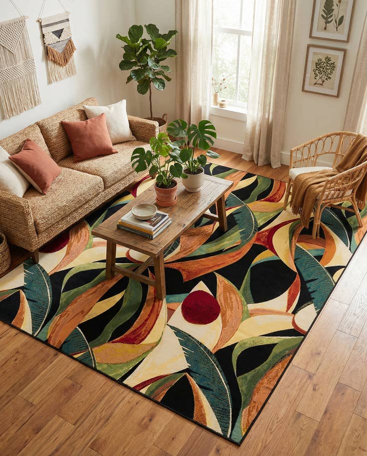 Detail image of 7' 10 x 10' Easy-Clean Botanical Indoor / Outdoor Rug