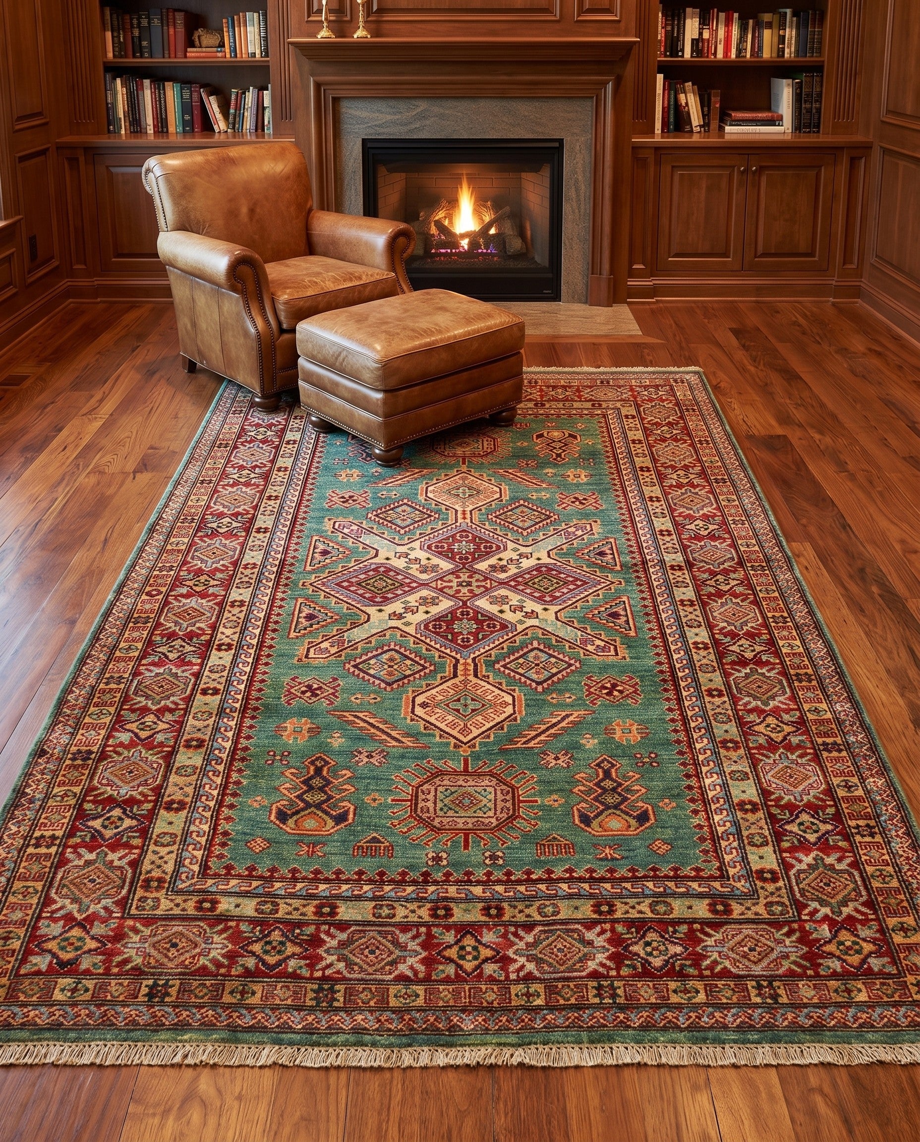 5' x 6' 5 Hand Knotted Kazak Rug