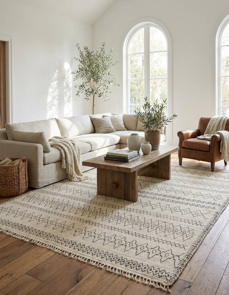 Detail image of 10' 2 x 14'  Hand Knotted Moroccan Wool Rug