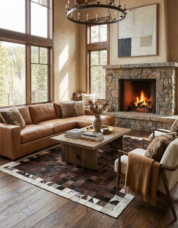 5' x 8' Cowhide Leather Rug