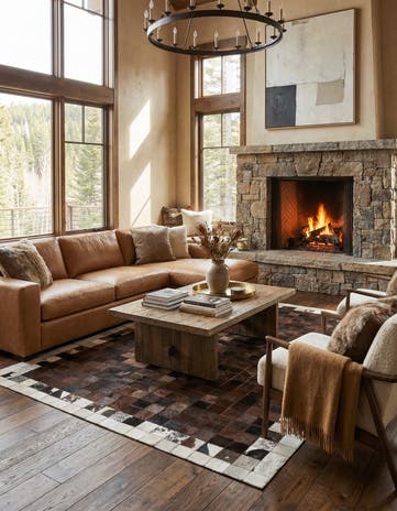 5' x 8' Cowhide Leather Rug