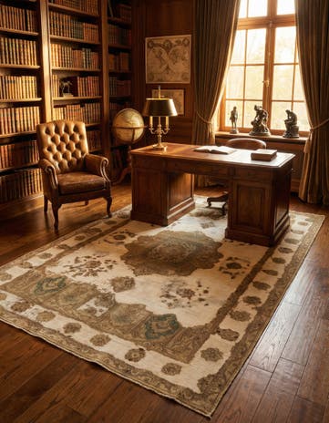 6' 5 x 9' 6 Hand Knotted Vintage Royal Persian Wool Rug
