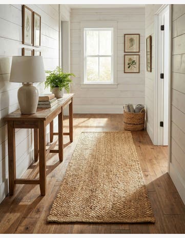 Natural Handmade Heirloom Braided Jute Runner Rug