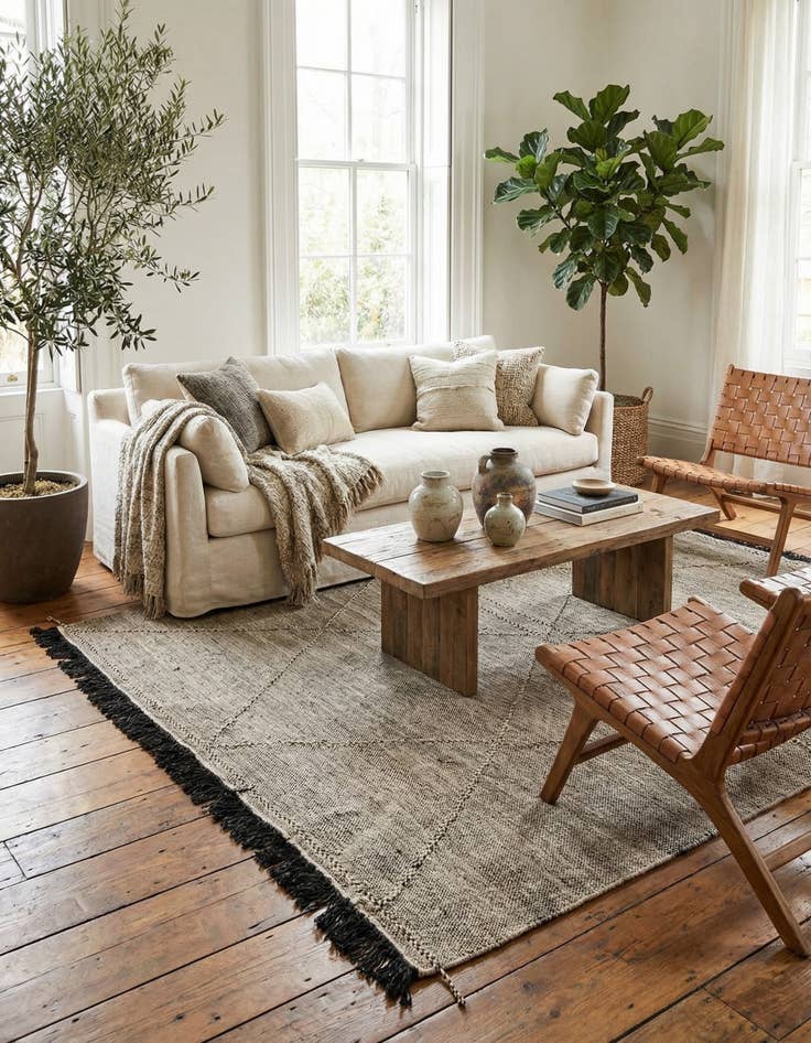 Detail image of 7' x 9' 7  Hand Knotted Moroccan Wool Rug