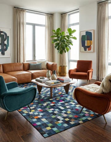 5' x 8' Cowhide Leather Rug
