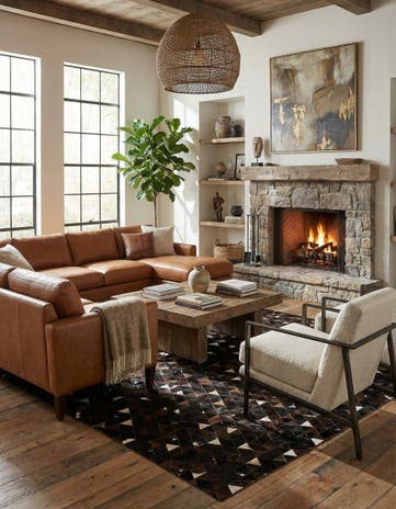 7' 11 x 9' 10 Cowhide - Patchwork Rug