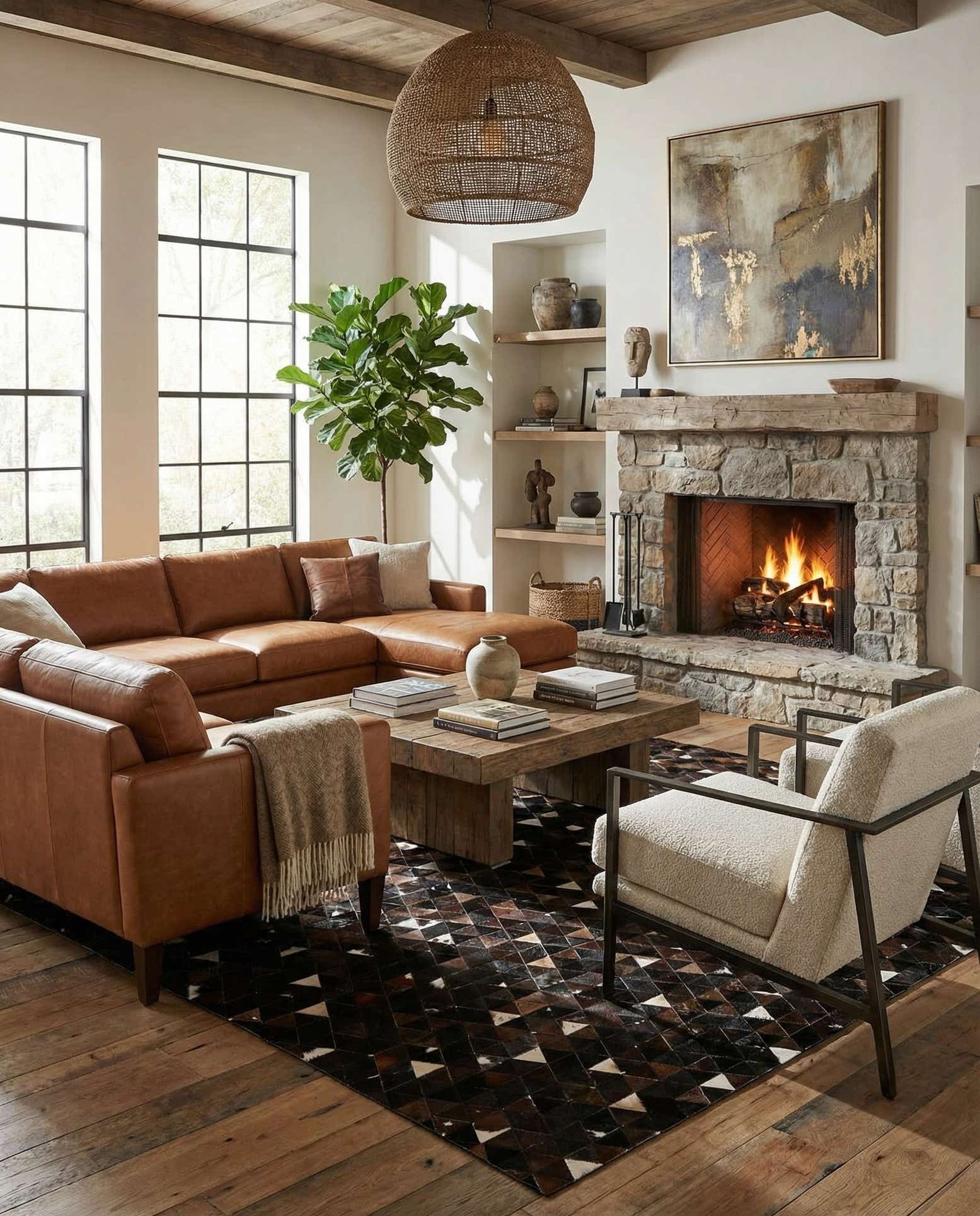 7' 11 x 9' 10 Cowhide - Patchwork Rug