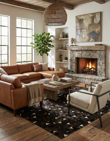 7' 11 x 9' 10 Cowhide - Patchwork Rug