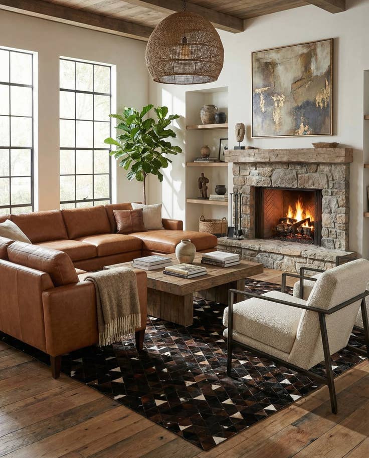 Detail image of 7' 11 x 9' 10 Cowhide - Patchwork Rug