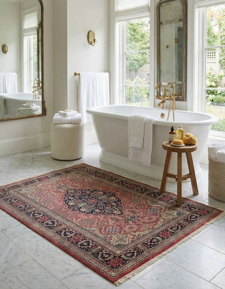 Detail image of 2' 7 x 3' 10 Ghom Silk Rug