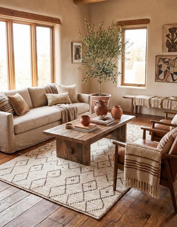 4' 3 x 7' 1 Hand Knotted Moroccan Wool Rug