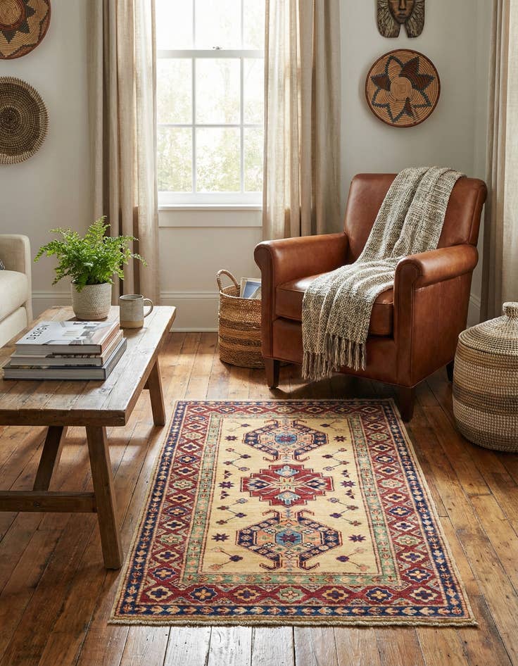 Detail image of 2' 9 x 4'  Hand Knotted Kazak Oriental Rug