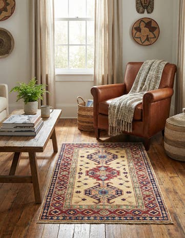 2' 9 x 4' Hand Knotted Kazak Oriental Rug
