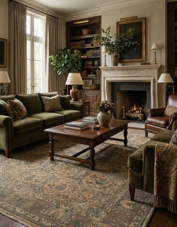 6' 5 x 9' 7 Hand Knotted Kashmar Persian Wool Rug