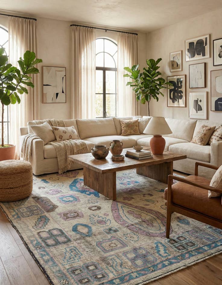 Detail image of 8' 8 x 12'  Hand Knotted Moroccan Wool Rug