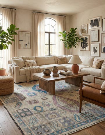 8' 8 x 12' Hand Knotted Moroccan Wool Rug